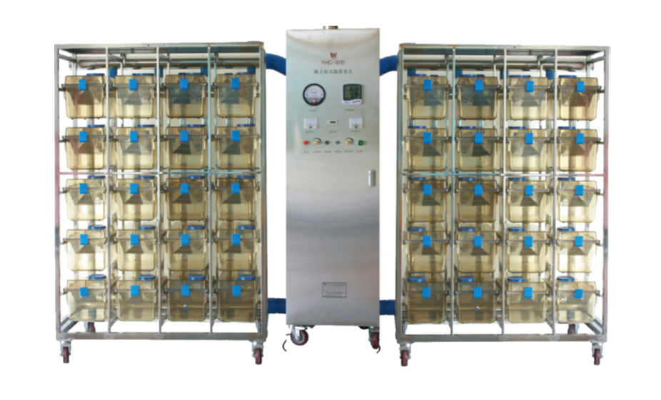 Стеллаж IVC(с вентиляцией) для клеток c лабораторными мышами и крысами IR16x2